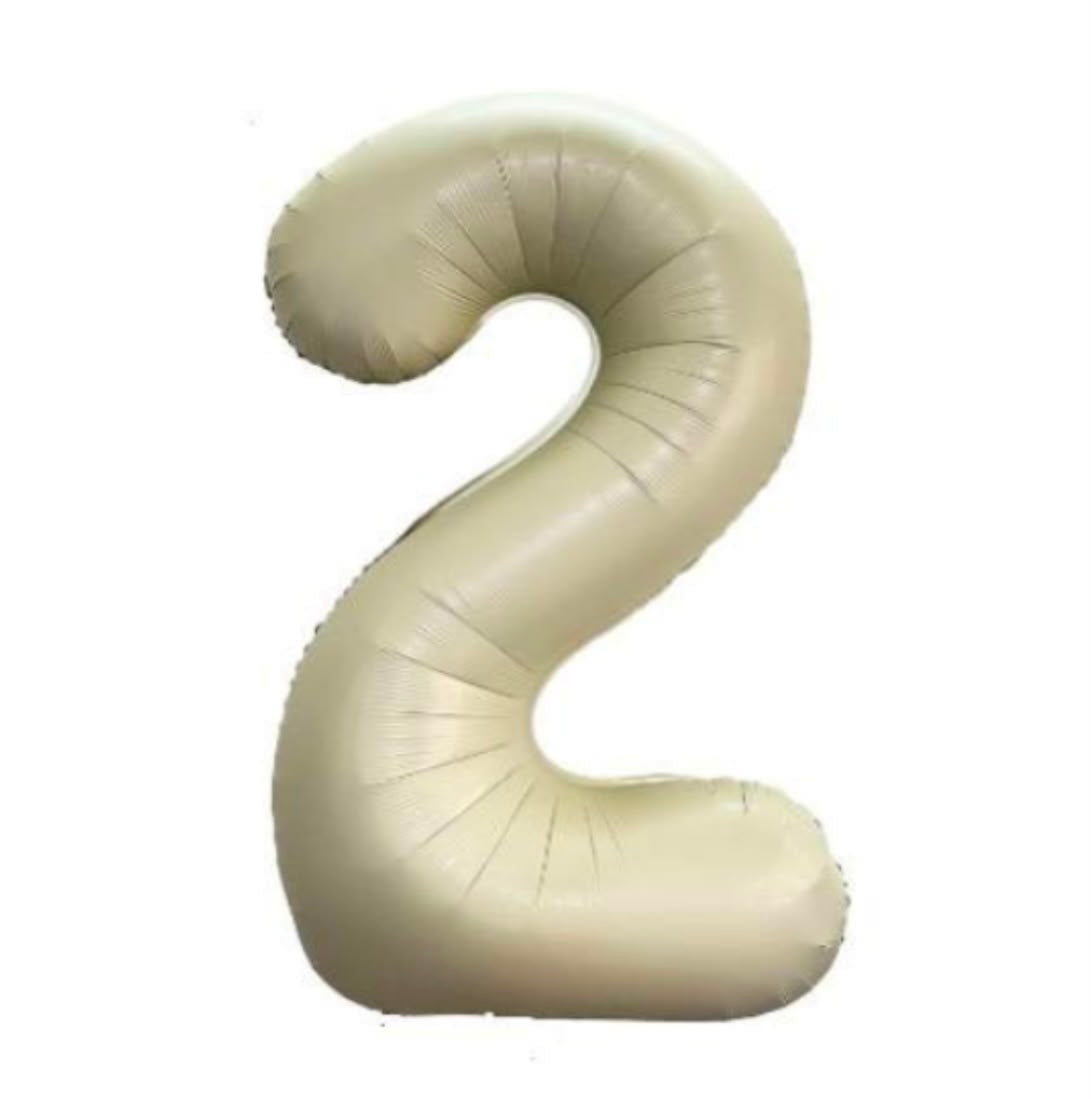בלון ספרה 2 בגודל 34 אינץ בצבע שמפניה