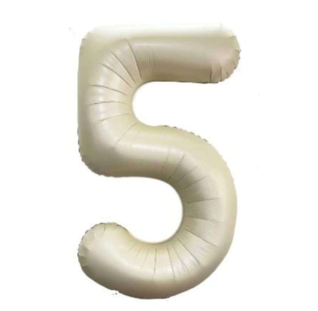בלון ספרה 5 בגודל 34 אינץ בצבע שמפניה
