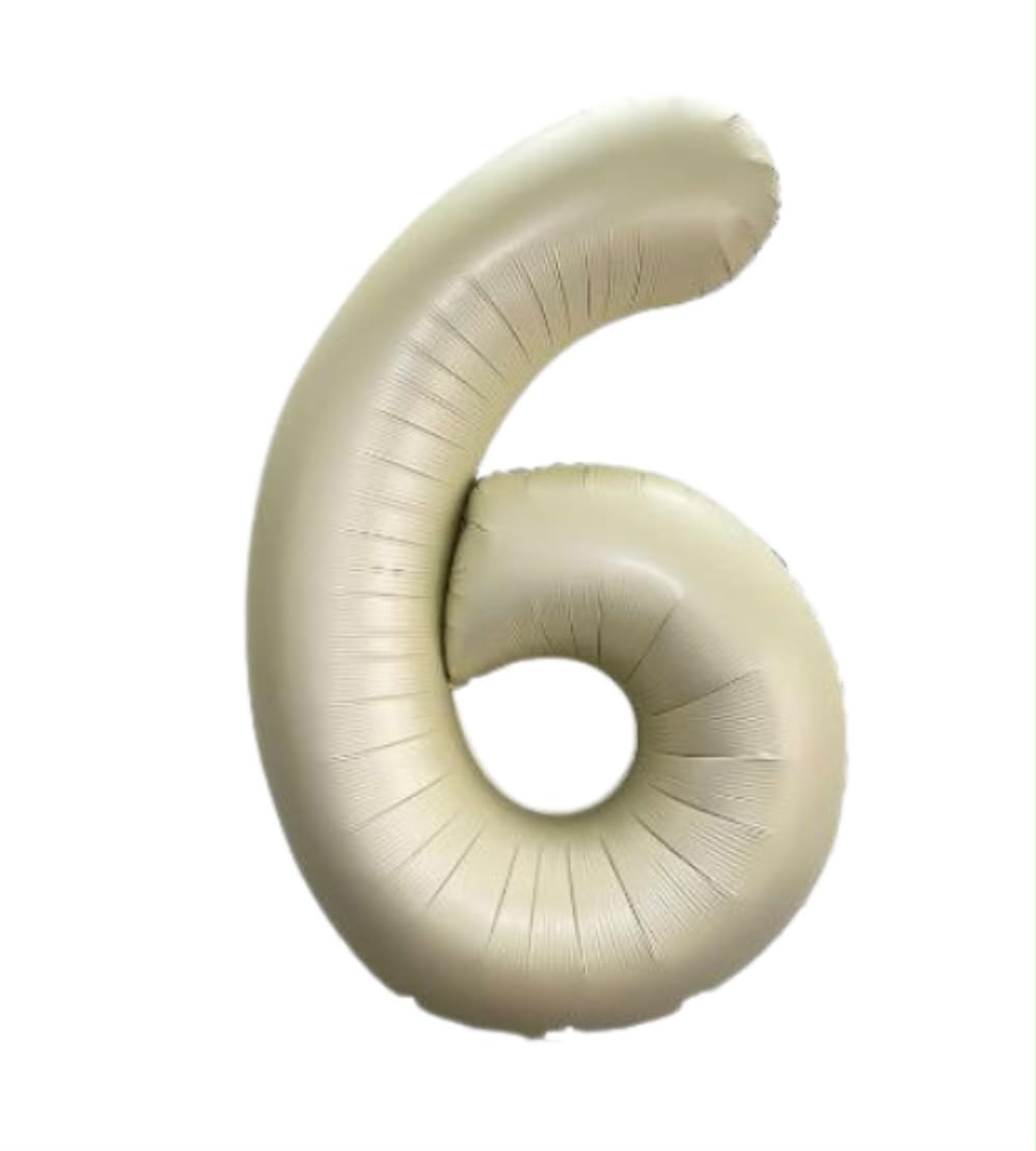 בלון ספרה 6 בגודל 34 אינץ בצבע שמפניה