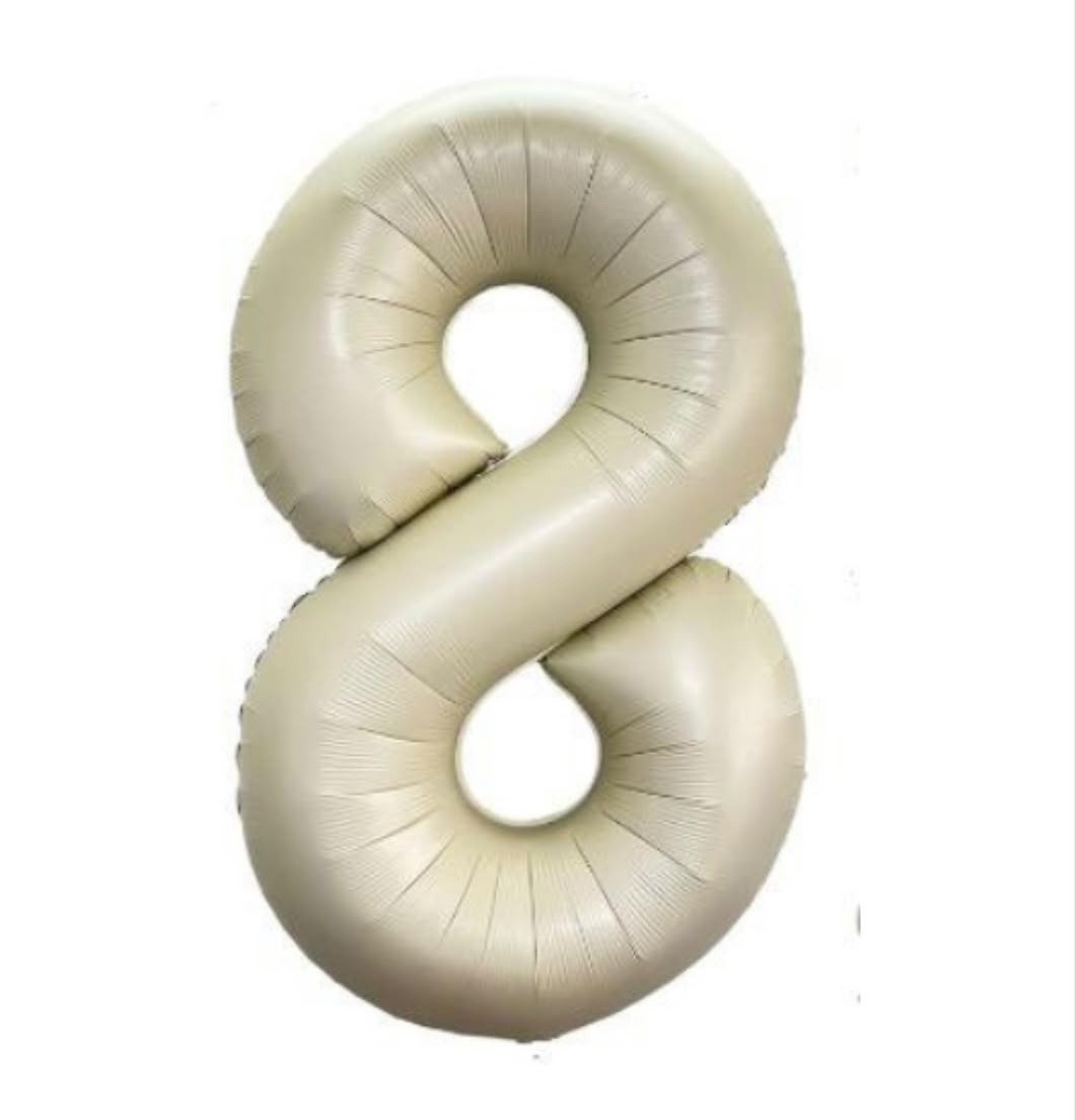 בלון ספרה 8 בגודל 34 אינץ בצבע שמפניה
