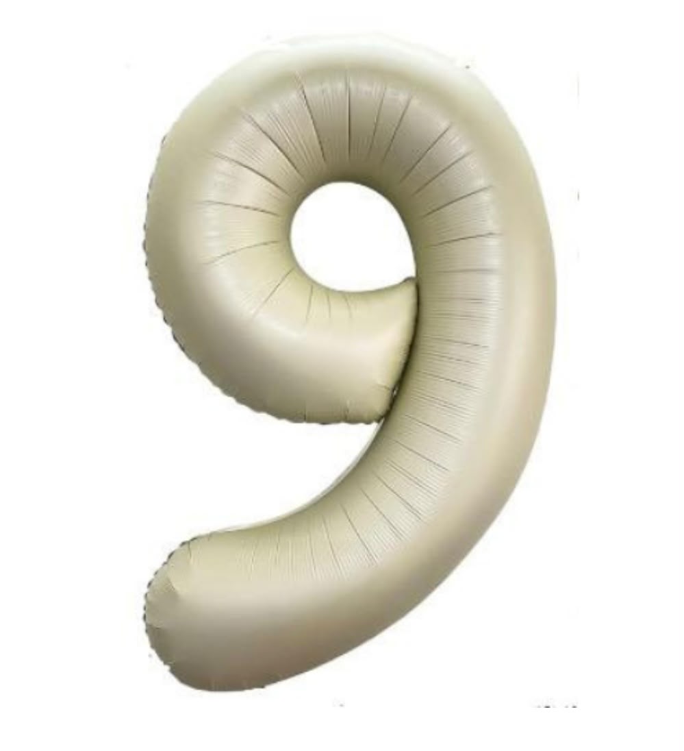 בלון ספרה 9 בגודל 34 אינץ בצבע שמפניה