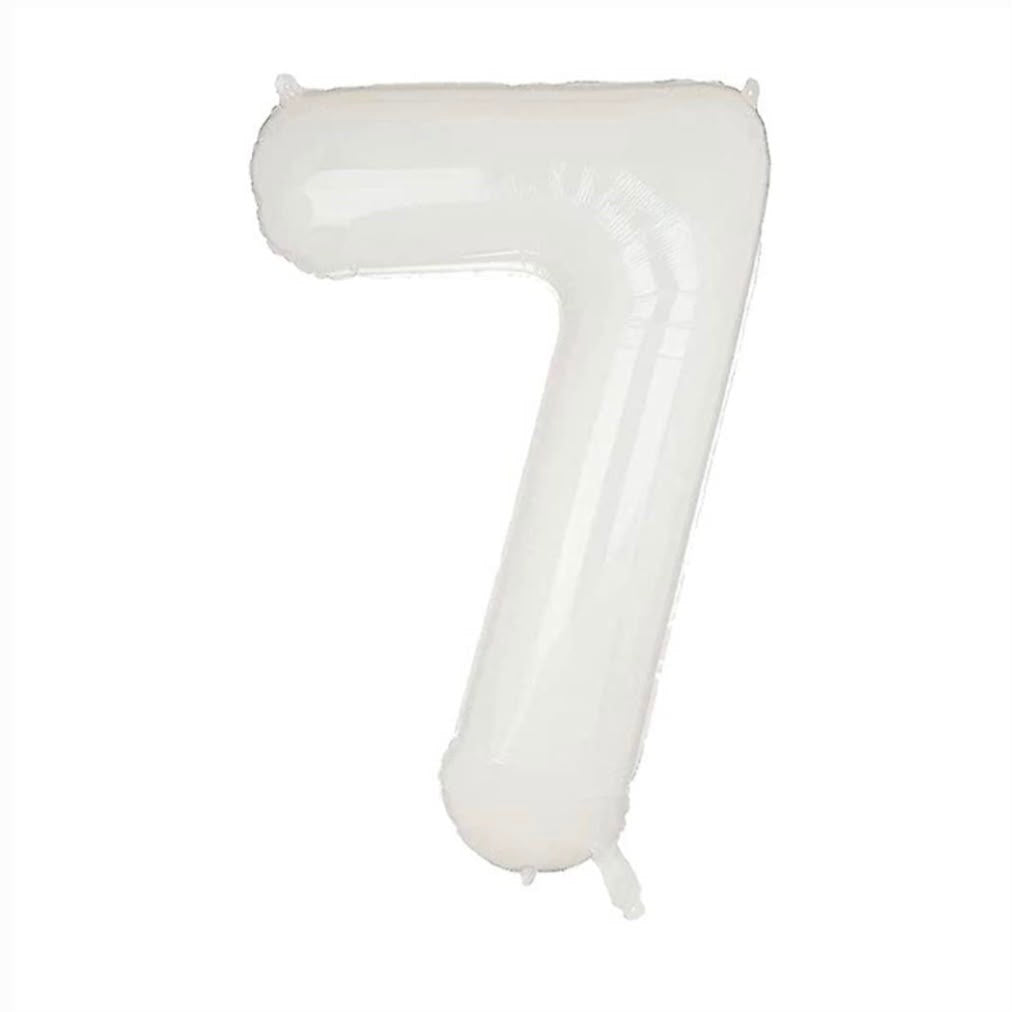 בלון ספרה 7 בגודל 34 אינץ בצבע לבן