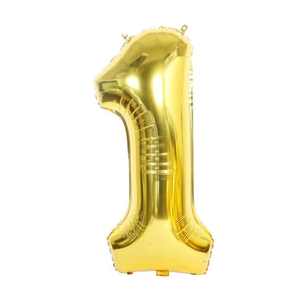 בלון ספרה 1 בגודל 34 אינץ בצבע זהב