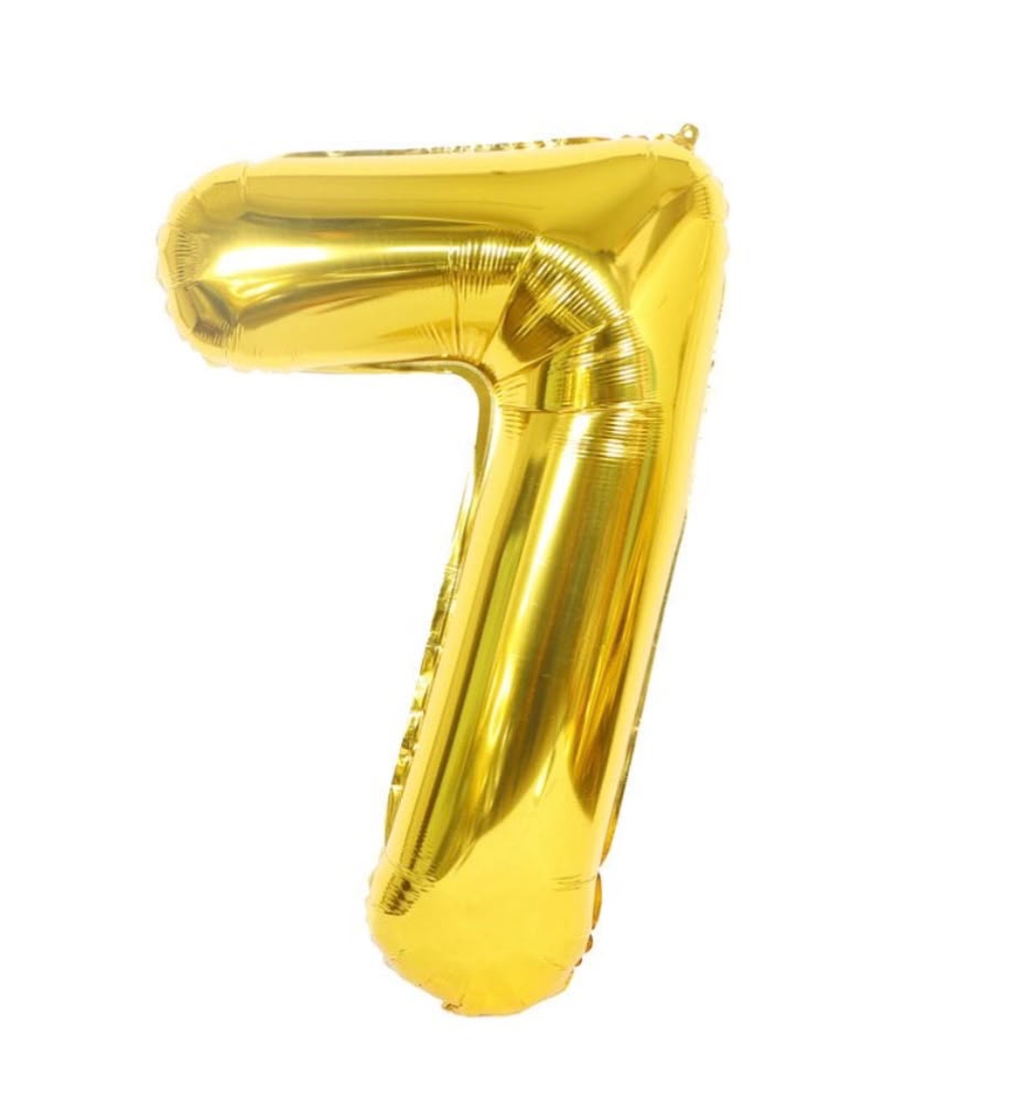 בלון ספרה 7 בגודל 34 אינץ בצבע זהב