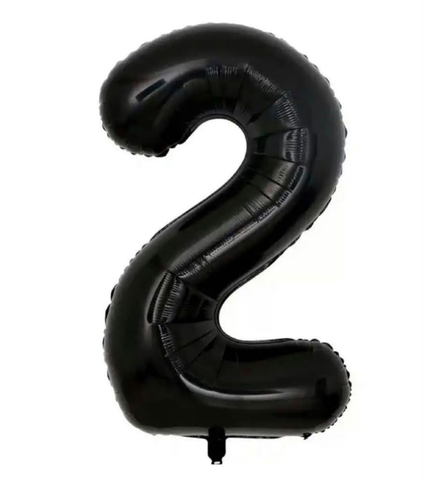 בלון ספרה 2 בגודל 34 אינץ בצבע שחור