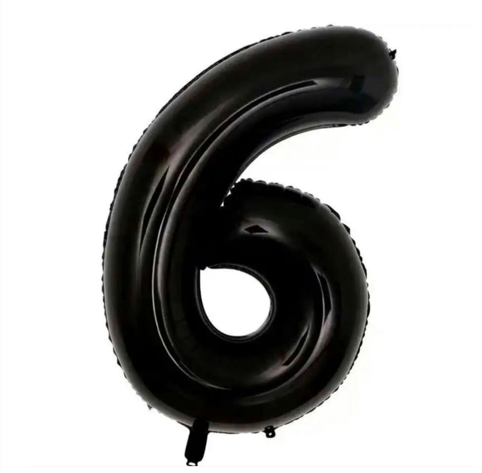 בלון ספרה 6 בגודל 34 אינץ בצבע שחור