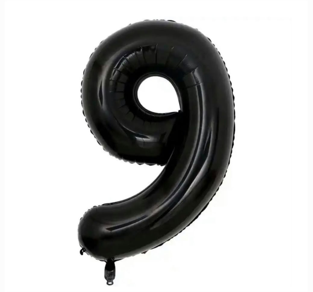 בלון ספרה 9 בגודל 34 אינץ בצבע שחור
