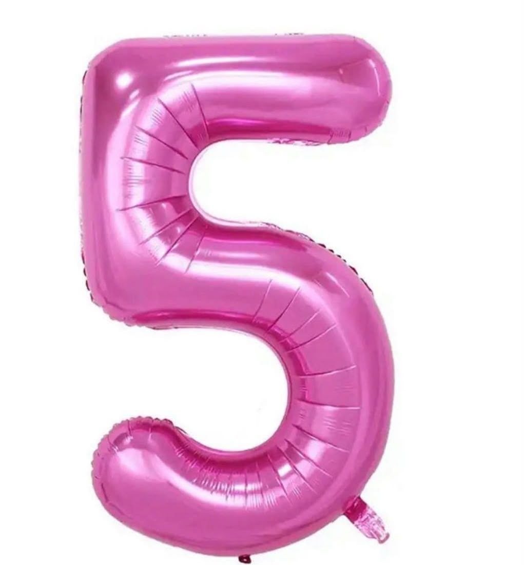 בלון ספרה 5 בגודל 34 אינץ בצבע ורוד