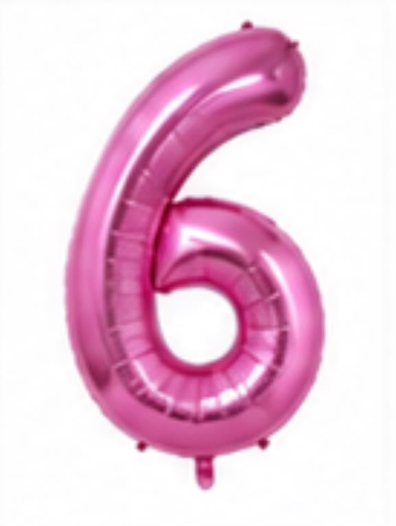 בלון ספרה 6 בגודל 34 אינץ בצבע ורוד
