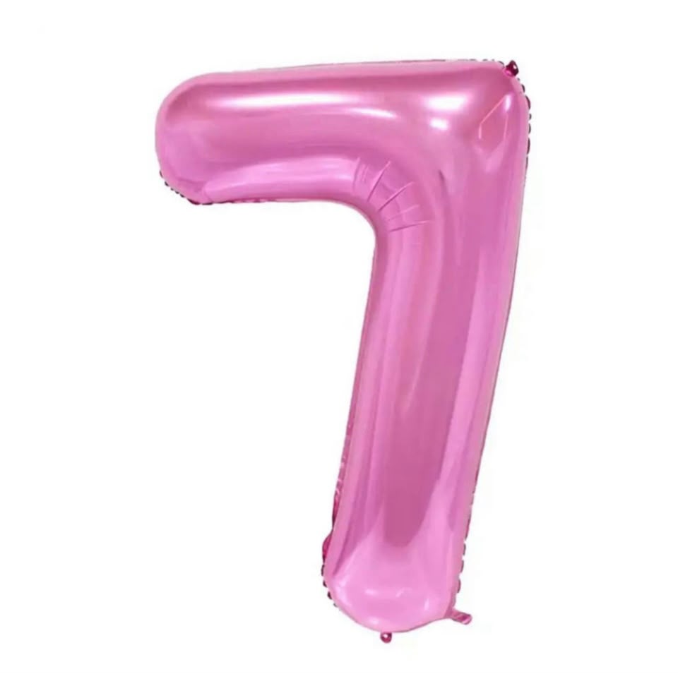 בלון ספרה 7 בגודל 34 אינץ בצבע ורוד